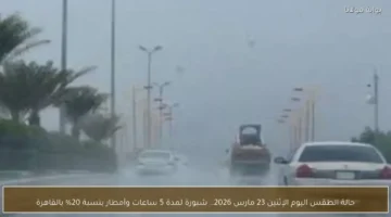 شبورة في القاهرة لمدة 5 ساعات وفرص أمطار بنسبة 20 بالمئة الإثنين